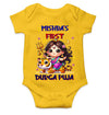 Custom Name First Durga Puja Rompers for Baby Girl- KidsFashionVilla