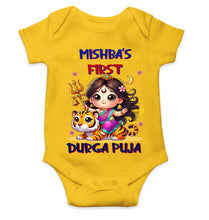 Load image into Gallery viewer, Custom Name First Durga Puja Rompers for Baby Girl- KidsFashionVilla
