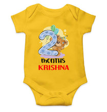 Load image into Gallery viewer, Custom Name 2 Month Birthday Teddy Design Rompers for Baby Boy- KidsFashionVilla
