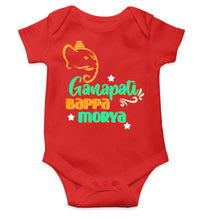 Load image into Gallery viewer, Ganpati Bappa Morya Ganesh Chaturthi Rompers for Baby Girl- KidsFashionVilla
