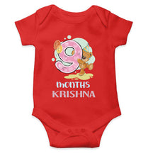 Load image into Gallery viewer, Custom Name 9 Month Birthday Teddy Design Rompers for Baby Boy- KidsFashionVilla
