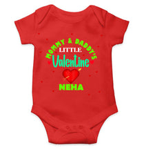 Load image into Gallery viewer, Custom Name Mommys And Daddys Little Valentine Rompers for Baby Girl- KidsFashionVilla
