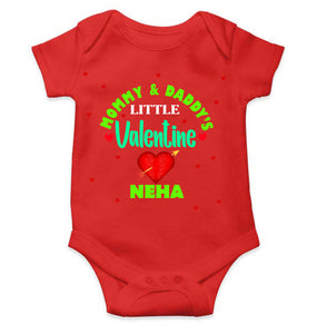 Custom Name Mommys And Daddys Little Valentine Rompers for Baby Girl- KidsFashionVilla