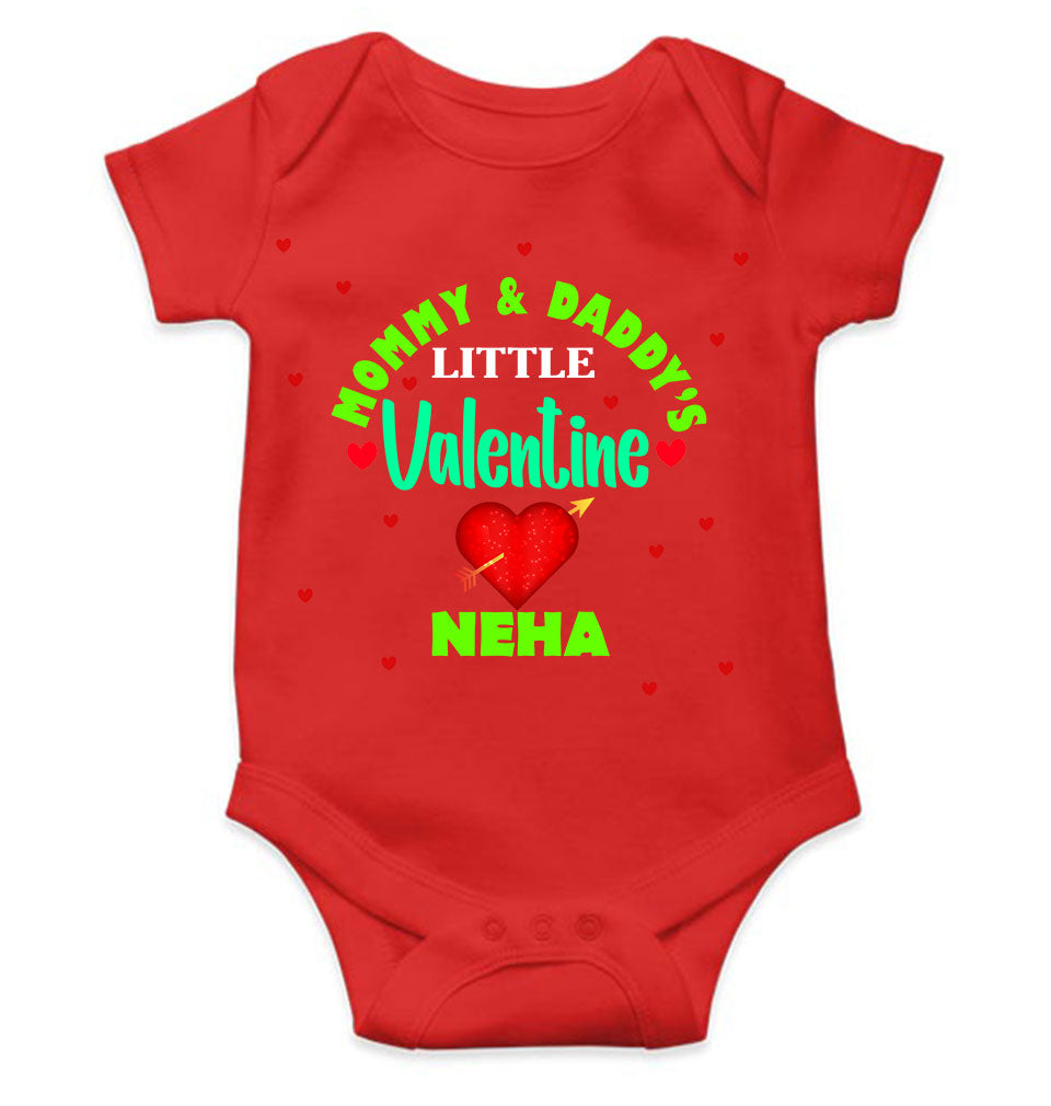 Custom Name Mommys And Daddys Little Valentine Rompers for Baby Girl- KidsFashionVilla