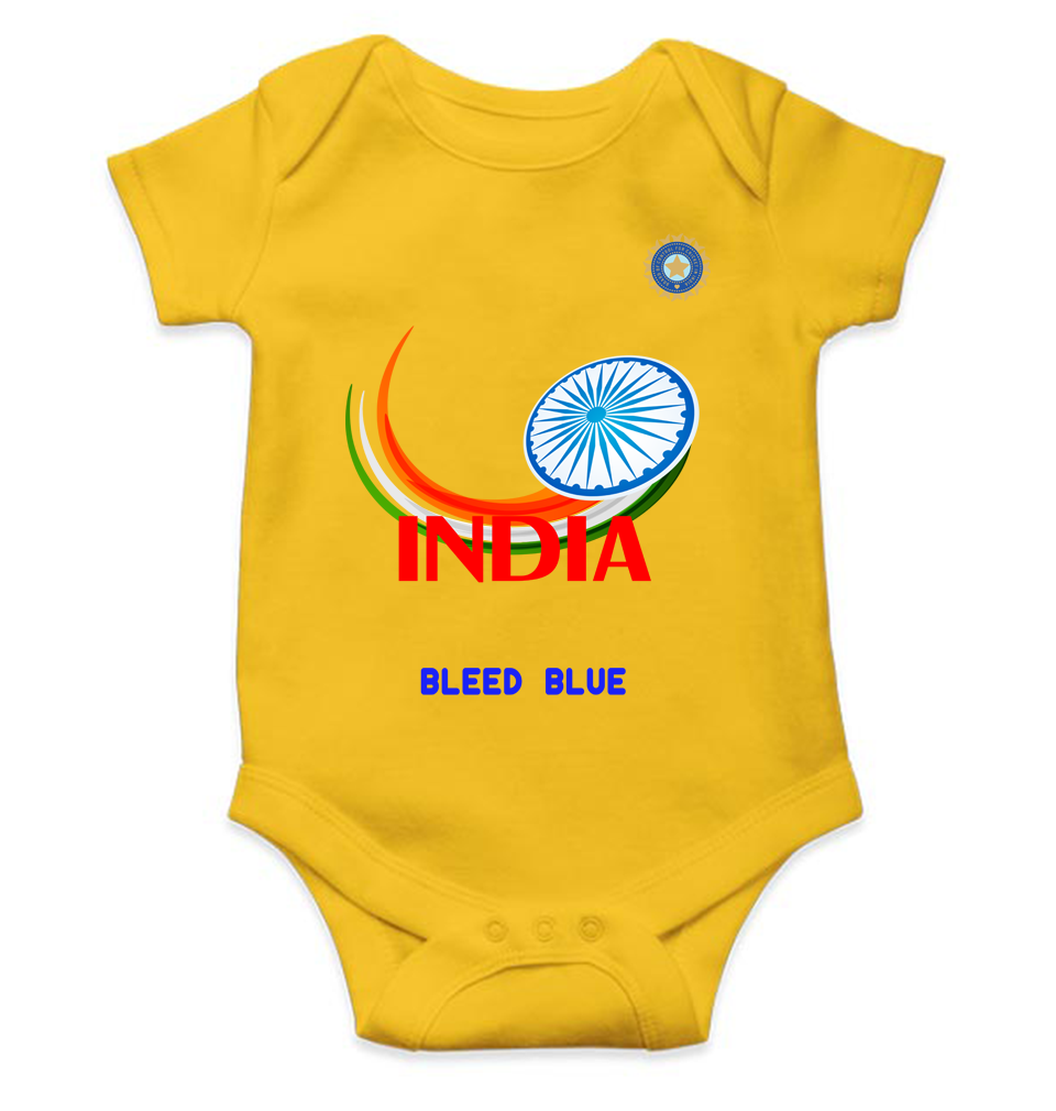 India Bleed Blue World Cup Cricket Rompers for Baby Boy- KidsFashionVilla