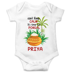 Custom Name Time For Pongal Makar Sankranti Rompers for Baby Girl- KidsFashionVilla