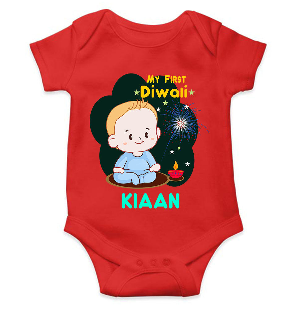 Custom Name My First Diwali Rompers for Baby Boy- KidsFashionVilla
