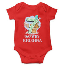 Load image into Gallery viewer, Custom Name 7 Month Birthday Teddy Design Rompers for Baby Boy- KidsFashionVilla
