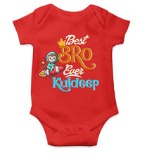 Load image into Gallery viewer, Custom Name Best Bro Ever Raksha Bandhan Rompers for Baby Boy- KidsFashionVilla

