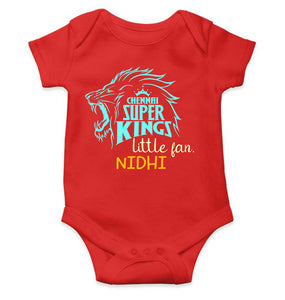 Custom Name IPL CSK Chennai Super Kings Little Fan Rompers for Baby Girl- KidsFashionVilla