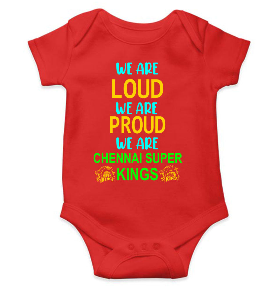 IPL We Are Loud CSK Chennai Super Kings Rompers for Baby Girl- KidsFashionVilla