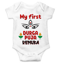 Load image into Gallery viewer, Custom Name My First Durga Pooja Rompers for Baby Girl- KidsFashionVilla
