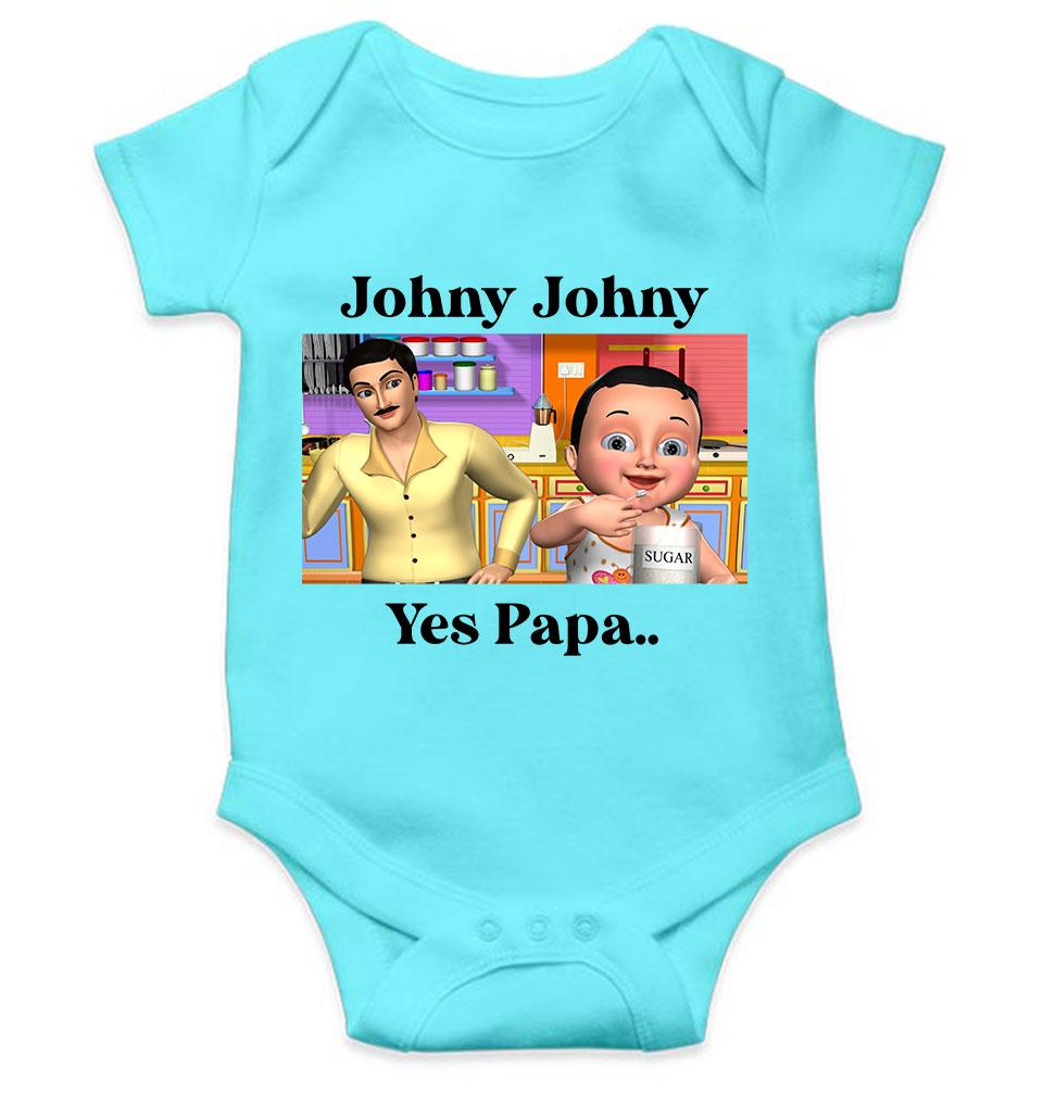 Johny Johny Yes Papa Poem Rompers for Baby Girl- KidsFashionVilla