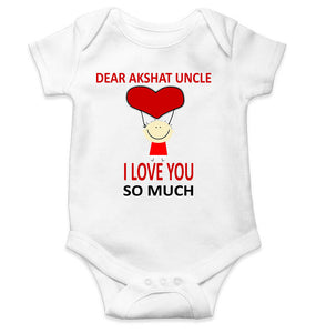 Custom Name I love My Uncle So Much Rompers for Baby Boy- KidsFashionVilla