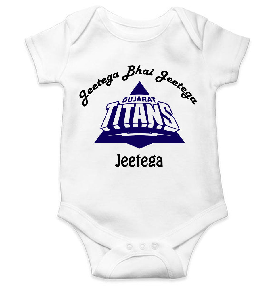 IPL Gujarat Titans Jeetega Bhai Jeetega GT Jeetega Rompers for Baby Girl- KidsFashionVilla