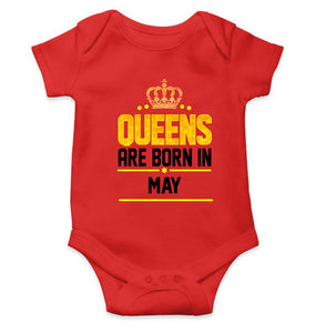 Queens Are Born In May Rompers for Baby Girl- KidsFashionVilla