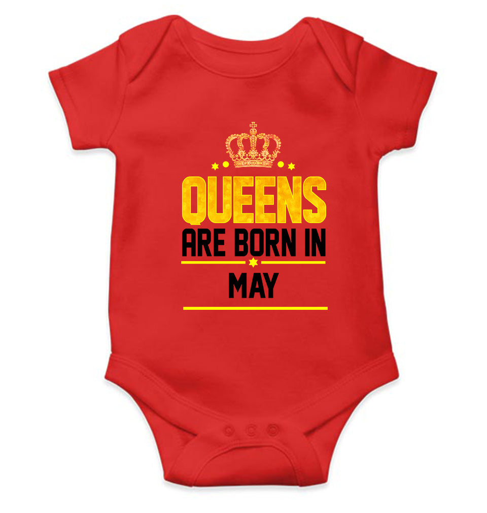 Queens Are Born In May Rompers for Baby Girl- KidsFashionVilla