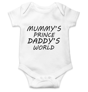MUMMYS PRINCE DADDYS WORLD Rompers for Baby Boy- KidsFashionVilla