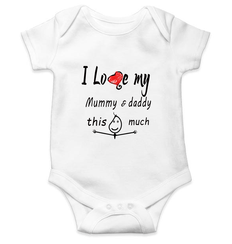 I Love My Mummy Daddy Rompers for Baby Girl- KidsFashionVilla