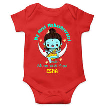 Load image into Gallery viewer, Custom Name Mahashivratri With Mumma &amp; Papa Rompers for Baby Girl- KidsFashionVilla
