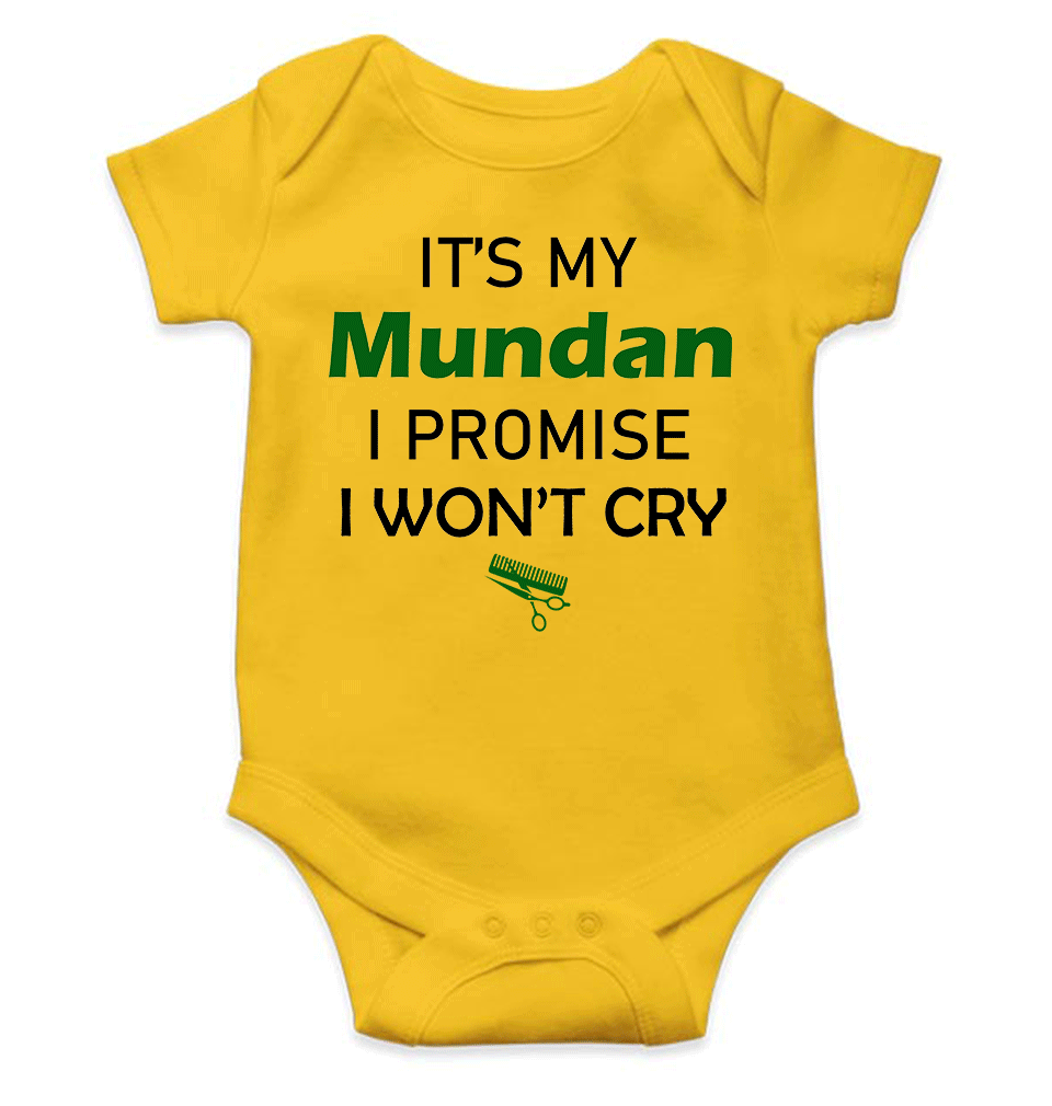 Its My Mundan I Won't Cry Rompers for Baby Girl - KidsFashionVilla