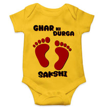 Load image into Gallery viewer, Custom Name Ghar Ki Durga Rompers for Baby Girl- KidsFashionVilla
