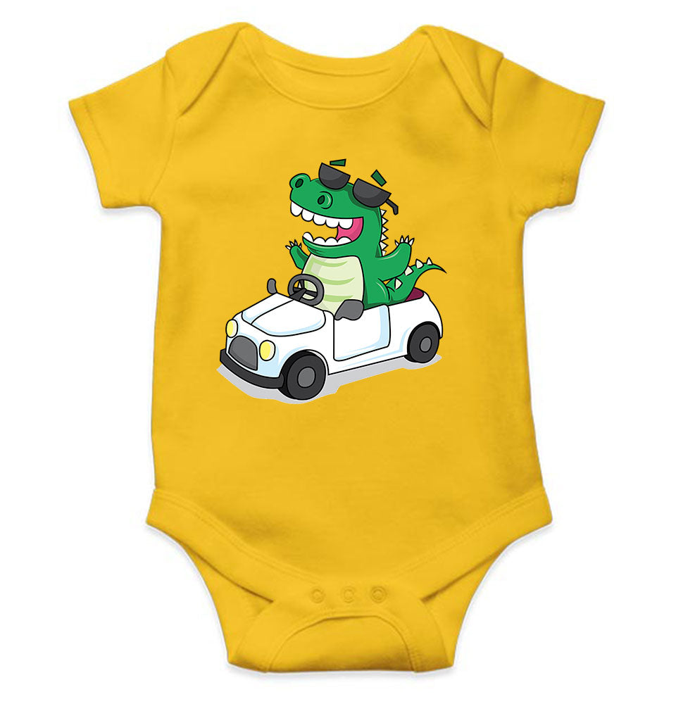 Dino Car Cartoon Rompers for Baby Girl- KidsFashionVilla