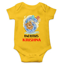 Load image into Gallery viewer, Custom Name 6 Month Birthday Teddy Design Rompers for Baby Boy- KidsFashionVilla
