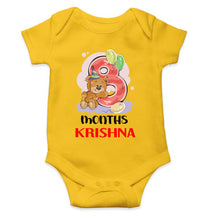 Load image into Gallery viewer, Custom Name 8 Month Birthday Teddy Design Rompers for Baby Boy- KidsFashionVilla
