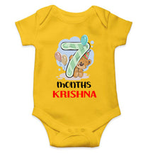 Load image into Gallery viewer, Custom Name 7 Month Birthday Teddy Design Rompers for Baby Boy- KidsFashionVilla
