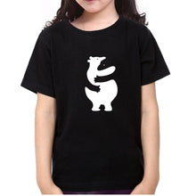 Load image into Gallery viewer, Animal Hug Half Sleeves T-Shirt For Girls -KidsFashionVilla
