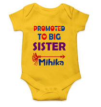 Load image into Gallery viewer, Custom Name Promoted To Big Sister Rakhi Rompers for Baby Girl- KidsFashionVilla

