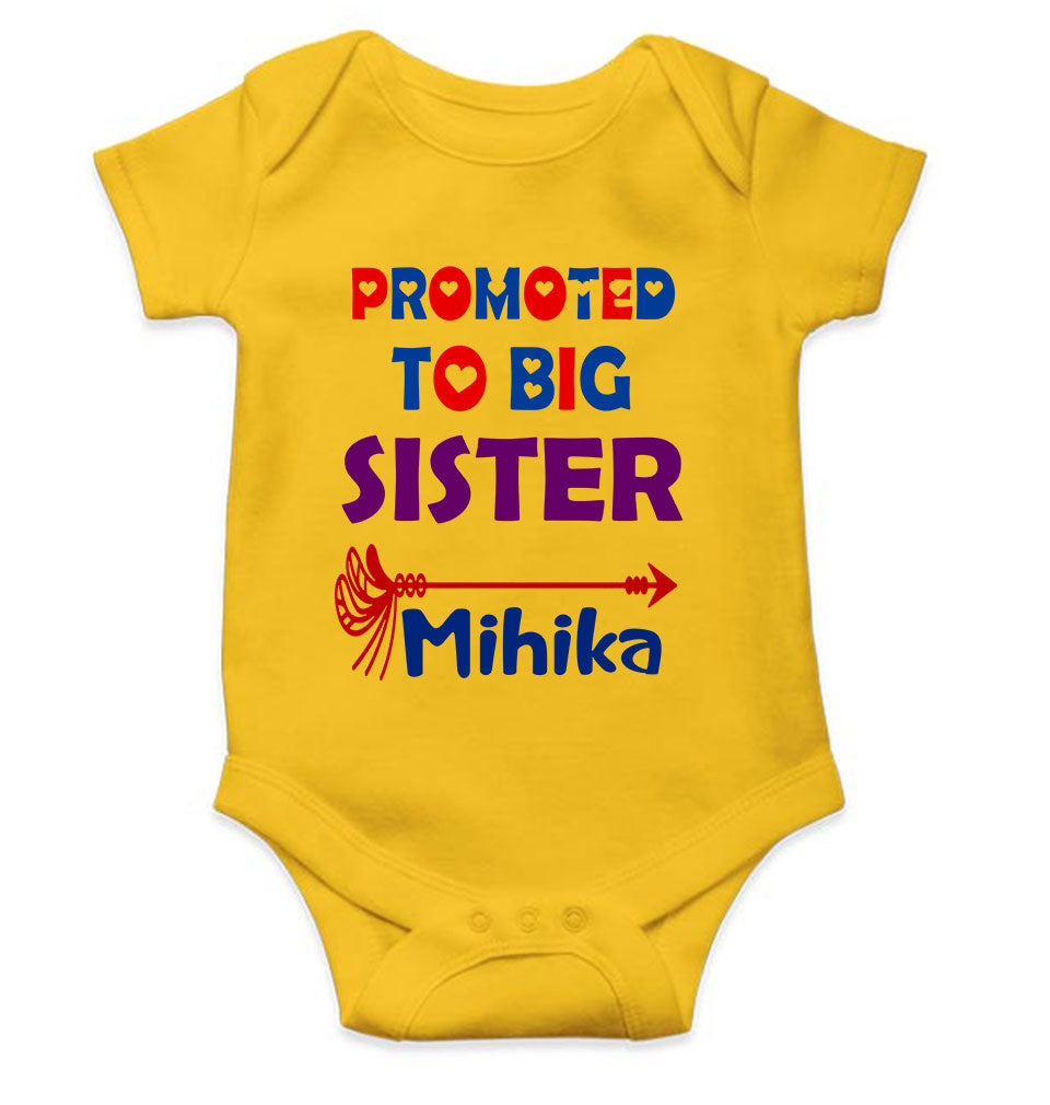 Custom Name Promoted To Big Sister Rakhi Rompers for Baby Girl- KidsFashionVilla