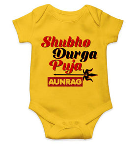 Custom Name Shubo Durga Puja Rompers for Baby Boy- KidsFashionVilla