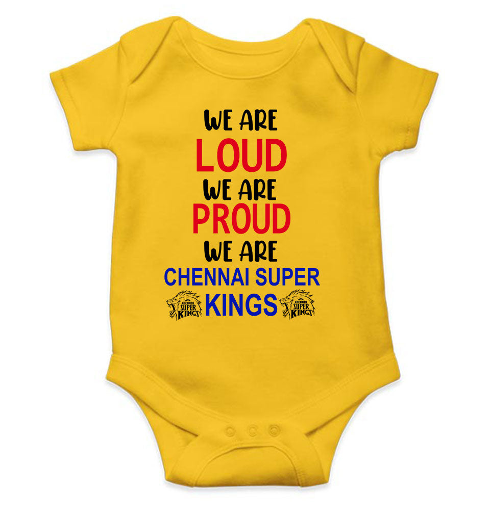 IPL We Are Loud CSK Chennai Super Kings Rompers for Baby Girl- KidsFashionVilla