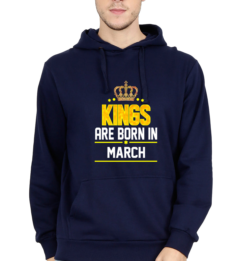 Kings Are Born In March Men Hoodies-KidsFashionVilla