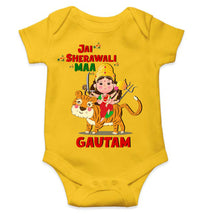 Load image into Gallery viewer, Custom Name Jai Sherawali Maa Navratri Rompers for Baby Boy- KidsFashionVilla
