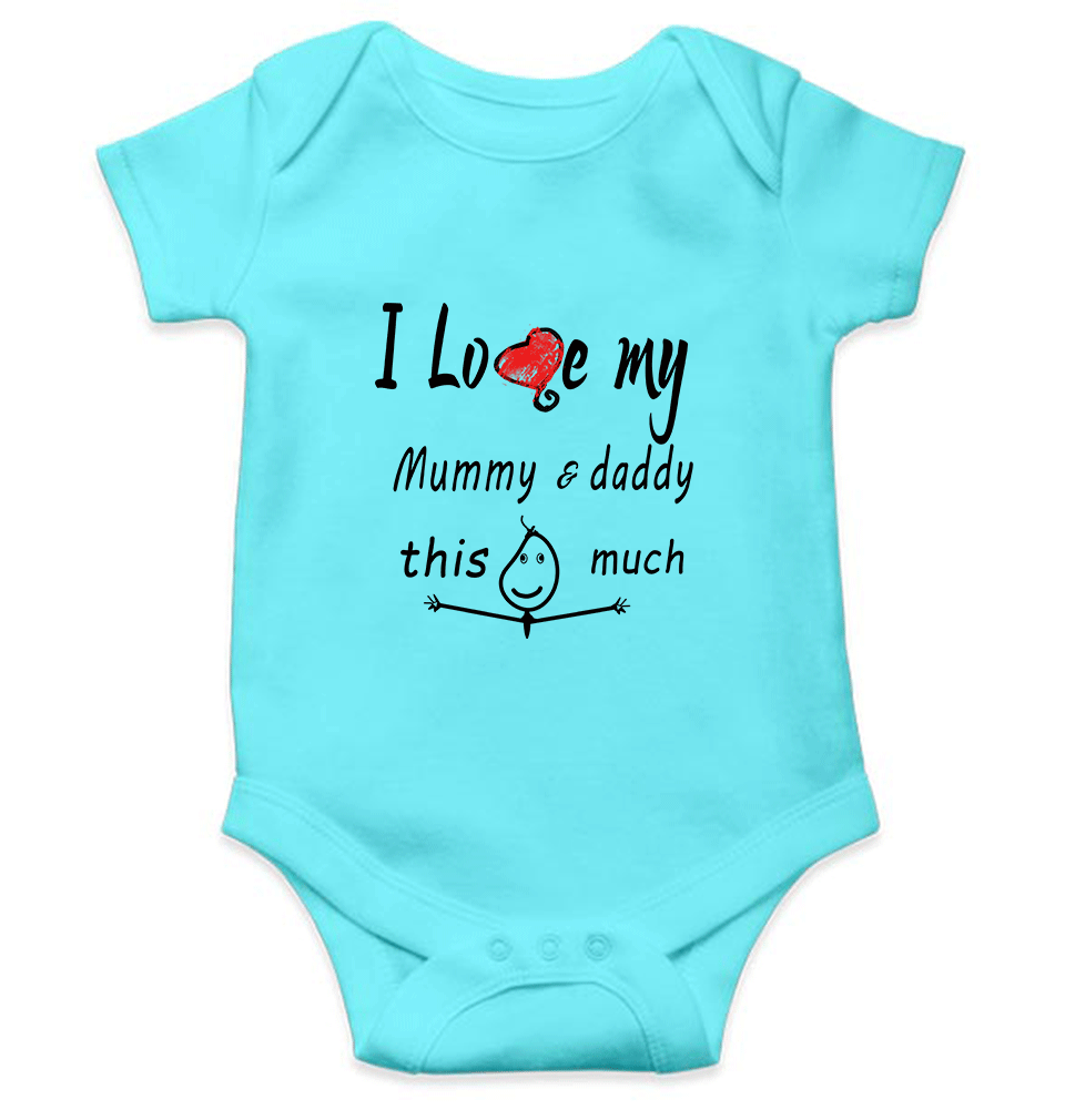I Love My Mummy Daddy Rompers for Baby Girl- KidsFashionVilla