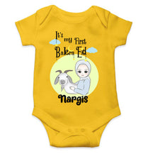 Load image into Gallery viewer, Custom Name Its My First Bakra Eid Rompers for Baby Girl- KidsFashionVilla
