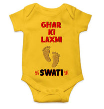 Load image into Gallery viewer, Custom Name Ghar Ki Laxmi Rompers for Baby Girl- KidsFashionVilla
