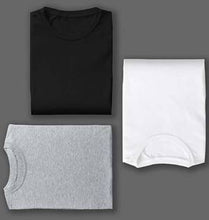 Load image into Gallery viewer, Black White Grey Combo Half Sleeve T-Shirts [Pack of 3]-KidsFashionVilla
