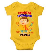 Load image into Gallery viewer, Custom Name Chhota Patakha With Diwali Rompers for Baby Boy- KidsFashionVilla

