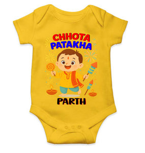 Custom Name Chhota Patakha With Diwali Rompers for Baby Boy- KidsFashionVilla