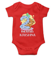 Load image into Gallery viewer, Custom Name 2 Month Birthday Teddy Design Rompers for Baby Boy- KidsFashionVilla
