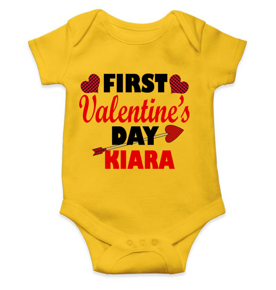 Custom Name First Valentine Rompers for Baby Girl- KidsFashionVilla