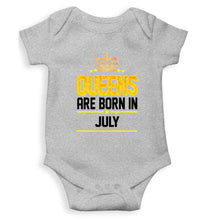Load image into Gallery viewer, Queens Are Born In July Rompers for Baby Girl- KidsFashionVilla
