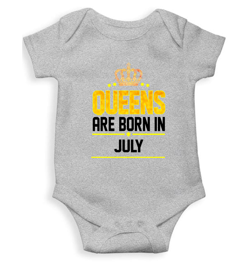 Queens Are Born In July Rompers for Baby Girl- KidsFashionVilla