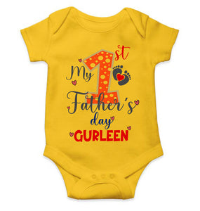 Custom Name First Fathers Day Rompers for Baby Girl- KidsFashionVilla