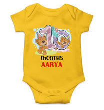 Load image into Gallery viewer, Custom Name 10 Month Birthday Teddy Design Rompers for Baby Girl- KidsFashionVilla
