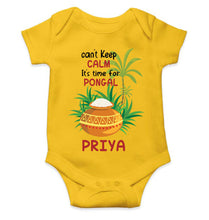 Load image into Gallery viewer, Custom Name Time For Pongal Makar Sankranti Rompers for Baby Girl- KidsFashionVilla
